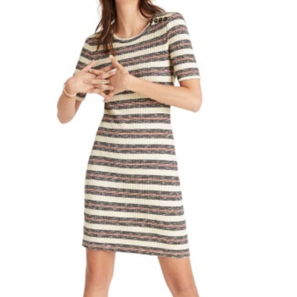 Madewell Rib Knit Mini Dress Lawson Striped Size XXS